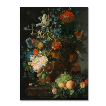 Jan Van Huysum 'Still Life With Flowers And Fruit' Canvas Art,24x32